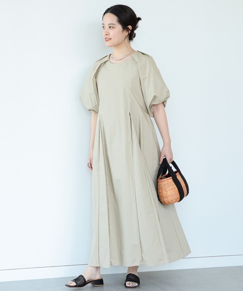 Ray BEAMS（レイビームス）の「Ray BEAMS / BOX タック ボリュームスリーブ ワンピース（ワンピース・レディース・ブラック/ベージュ・0/1）」の20枚目の写真