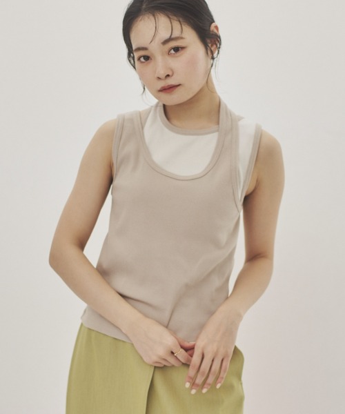 新品・未使用【OMMO】タンクトップ ASYMME TUCK KT TOP 白 OMMO ONLINE STORE / ASYMME TUCK KT TOP