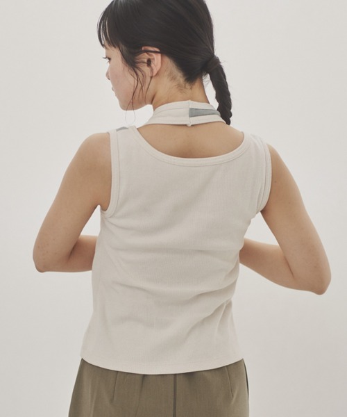 idem（イデム）の「asymmetry bicolor tank top/アシンメトリー配色 