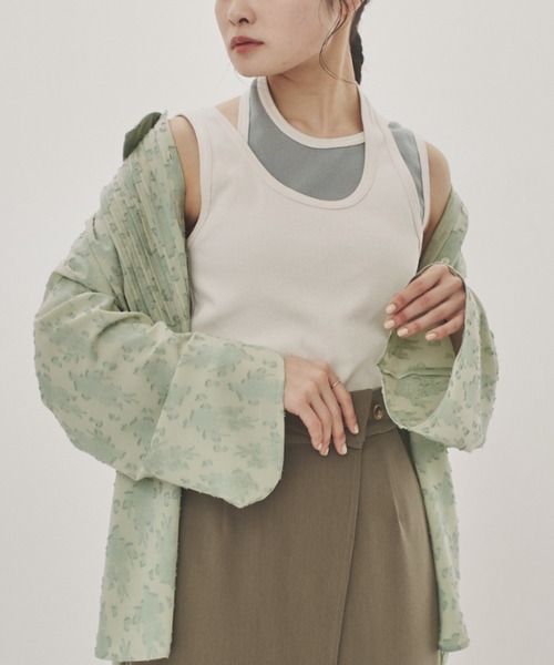 idem（イデム）の「asymmetry bicolor tank top/アシンメトリー配色 