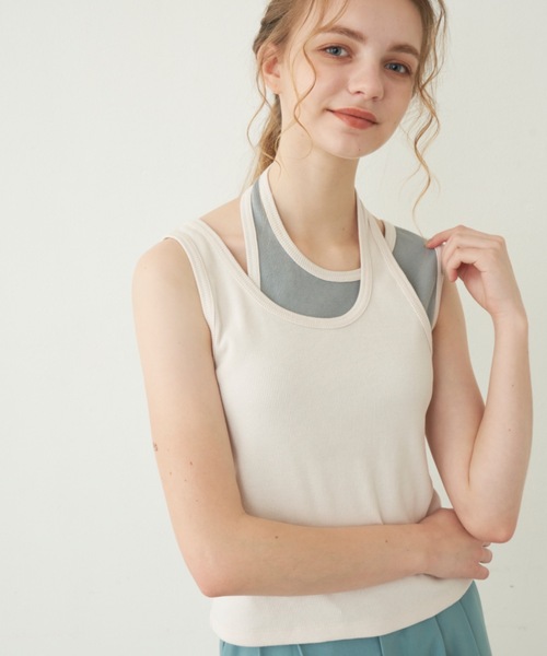 新品・未使用【OMMO】タンクトップ ASYMME TUCK KT TOP 白 OMMO ONLINE STORE / ASYMME TUCK KT TOP