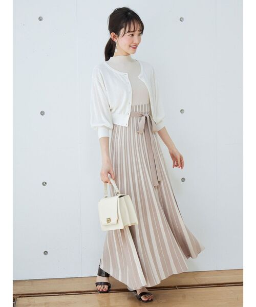 MERCURYDUO（マーキュリーデュオ）の「チェンジリブ配色ニットワンピース（ワンピース・レディース・ブラック/ベージュ/オフホワイト/グリーン・SMALL/MEDIUM）」の19枚目の写真