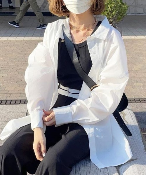 Re:EDIT（リエディ）の「[神山まりあさん着用]クルーネックリブタンクトップ（タンクトップ・レディース・ブラック/ベージュ/オフホワイト/モカ・LARGE/MEDIUM）」の7枚目の写真