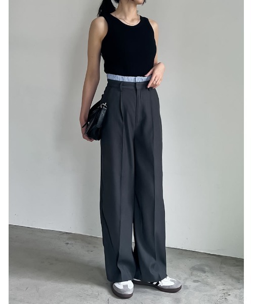 Re:EDIT（リエディ）の「[神山まりあさん着用]クルーネックリブタンクトップ（タンクトップ・レディース・ブラック/ベージュ/オフホワイト/モカ・LARGE/MEDIUM）」の13枚目の写真