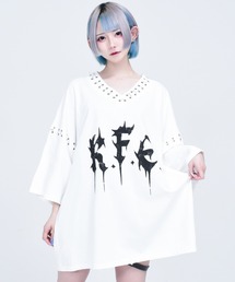 レフレム リングピアス付きTシャツ★ブラック★Fサイズ レフレム リングピアス付きTシャツ☆ブラック☆Fサイズ
