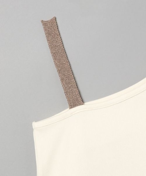 JEANASIS（ジーナシス）の「アシメラメストラップリブタンク/198067（タンクトップ・レディース・ホワイト系その他/ブラック系その他・FREE）」の12枚目の写真