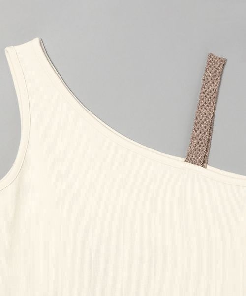 JEANASIS（ジーナシス）の「アシメラメストラップリブタンク/198067（タンクトップ・レディース・ホワイト系その他/ブラック系その他・FREE）」の15枚目の写真