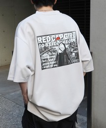 【RED CAP GIRL】 バックイラスト / バック転写 ワンポイント刺繍 ドレープとろみ ポンチ ビッグシルエットプリントTシャツ