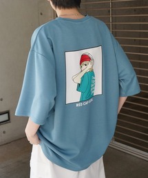 【RED CAP GIRL】 バックイラスト / バック転写 ワンポイント刺繍 ドレープとろみ ポンチ ビッグシルエットプリントTシャツ