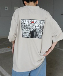 【RED CAP GIRL】 バックイラスト / バック転写 ワンポイント刺繍 ドレープとろみ ポンチ ビッグシルエットプリントTシャツ