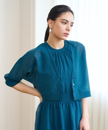 ANAYI（アナイ）の「チュールツートンフラワークルー カーディガン