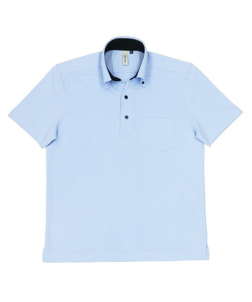Pitta Re:)(ピッタリ)の「ビズポロ スキッパーボタンダウン 半袖ビジネスポロシャツ(ポロシャツ・メンズ・サックスブルー・S/M/L/LL)」の9枚目の写真
