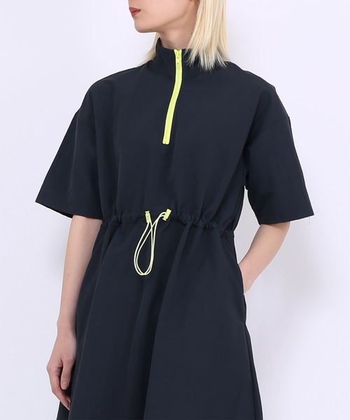PUNYUS ハーフジップナイロンワンピース ブラック 4XL ビッグ