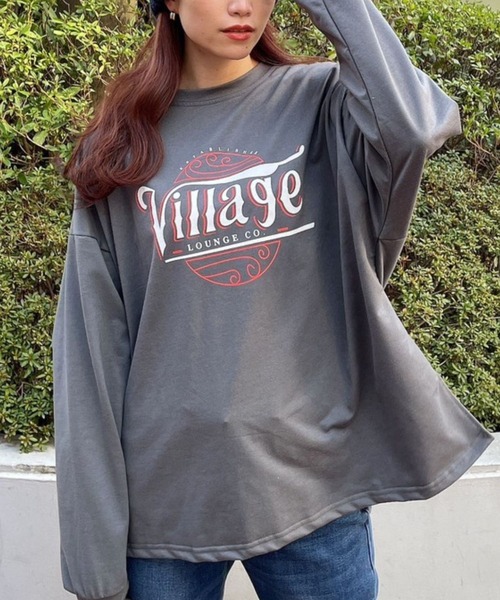 Eglly（エグリー）の「Village ロンT（Tシャツ/カットソー・レディース・グレー/ホワイト/イエロー・FREE）」の3枚目の写真