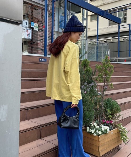 Eglly（エグリー）の「Village ロンT（Tシャツ/カットソー・レディース・グレー/ホワイト/イエロー・FREE）」の7枚目の写真