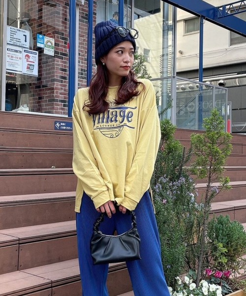 Eglly（エグリー）の「Village ロンT（Tシャツ/カットソー・レディース・グレー/ホワイト/イエロー・FREE）」の5枚目の写真