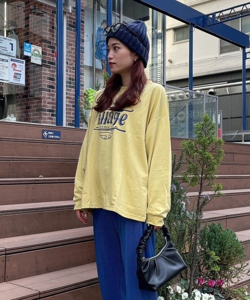 Eglly（エグリー）の「Village ロンT（Tシャツ/カットソー・レディース・グレー/ホワイト/イエロー・FREE）」の10枚目の写真