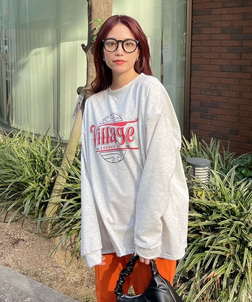 Eglly（エグリー）の「Village ロンT（Tシャツ/カットソー・レディース・グレー/ホワイト/イエロー・FREE）」の4枚目の写真