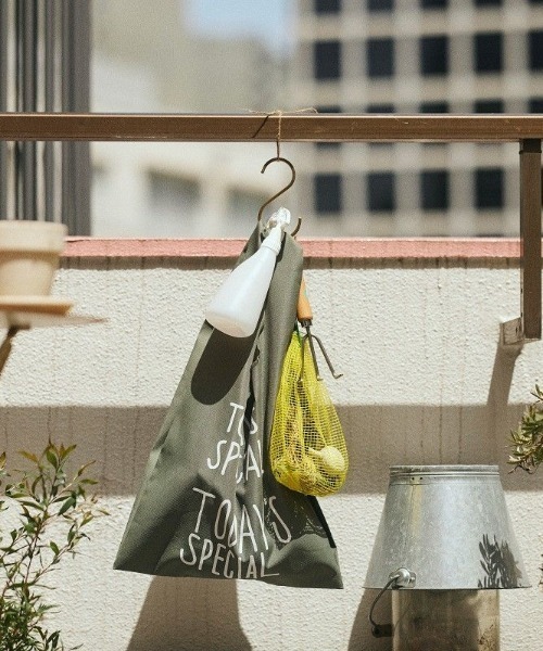 TODAY'S SPECIAL(トゥデイズスペシャル)の「【TODAY'S SPECIAL】GRID MARCHE BAG グリッドマルシェバッグ M /361310(エコバッグ/サブバッグ・レディース・カーキ・FREE)」の6枚目の写真
