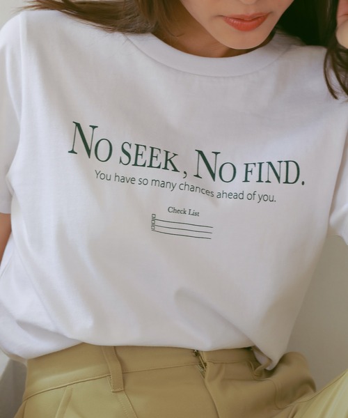 N WITH.（エヌウィズ）の「レタードTシャツ（Tシャツ/カットソー・レディース・ライトベージュ/グレー/ホワイト・FREE）」の8枚目の写真