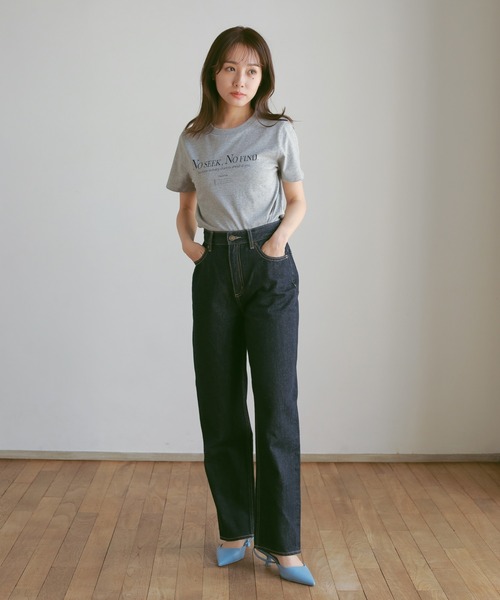 N WITH.（エヌウィズ）の「レタードTシャツ（Tシャツ/カットソー・レディース・ライトベージュ/グレー/ホワイト・FREE）」の7枚目の写真