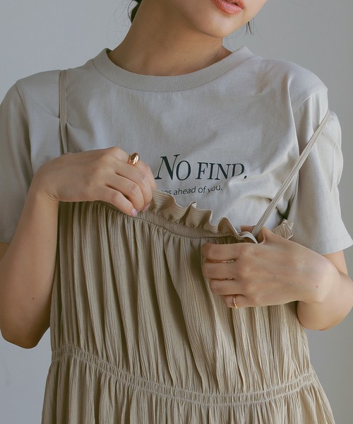 N WITH.（エヌウィズ）の「レタードTシャツ（Tシャツ/カットソー・レディース・ライトベージュ/グレー/ホワイト・FREE）」の13枚目の写真