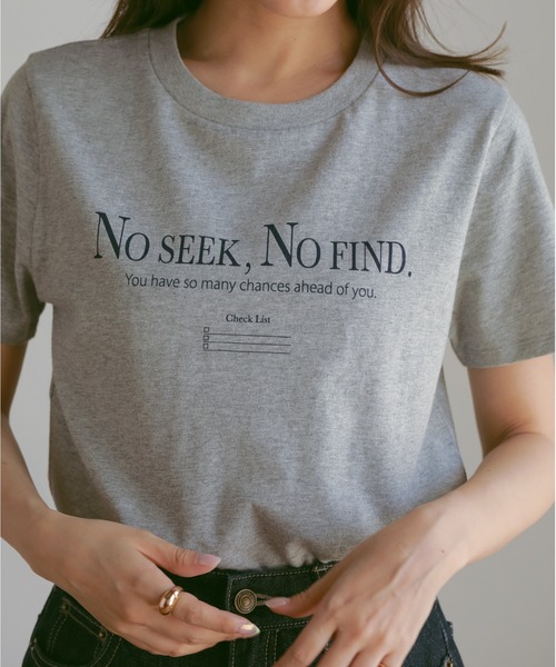 N WITH.（エヌウィズ）の「レタードTシャツ（Tシャツ/カットソー・レディース・ライトベージュ/グレー/ホワイト・FREE）」の11枚目の写真