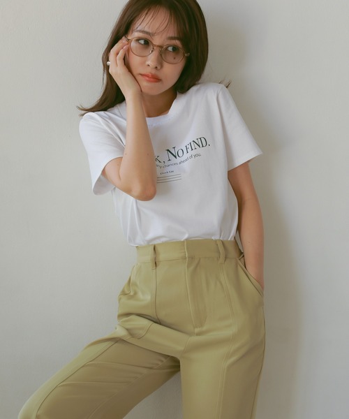 N WITH.（エヌウィズ）の「レタードTシャツ（Tシャツ/カットソー・レディース・ライトベージュ/グレー/ホワイト・FREE）」の6枚目の写真