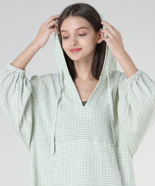 セール】チェック柄フーデットラッシュガード（ラッシュガード）｜Lace