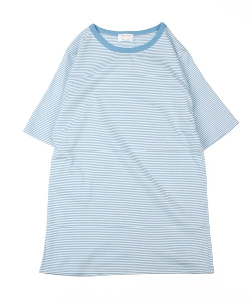 A.U.G. relaxing(オーグリラクシング)の「A.U.G. relaxing キルト 40/2 天竺 ボーダー Tee (MADE IN JAPAN)(Tシャツ/カットソー・レディース・ライトブルー/ブラック×ホワイト/チャコールグレー×ブラック/パープル・FREE)」の10枚目の写真