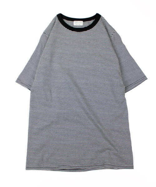 A.U.G. relaxing(オーグリラクシング)の「A.U.G. relaxing キルト 40/2 天竺 ボーダー Tee (MADE IN JAPAN)(Tシャツ/カットソー・レディース・ライトブルー/ブラック×ホワイト/チャコールグレー×ブラック/パープル・FREE)」の12枚目の写真