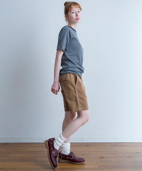 A.U.G. relaxing(オーグリラクシング)の「A.U.G. relaxing キルト 40/2 天竺 ボーダー Tee (MADE IN JAPAN)(Tシャツ/カットソー・レディース・ライトブルー/ブラック×ホワイト/チャコールグレー×ブラック/パープル・FREE)」の13枚目の写真