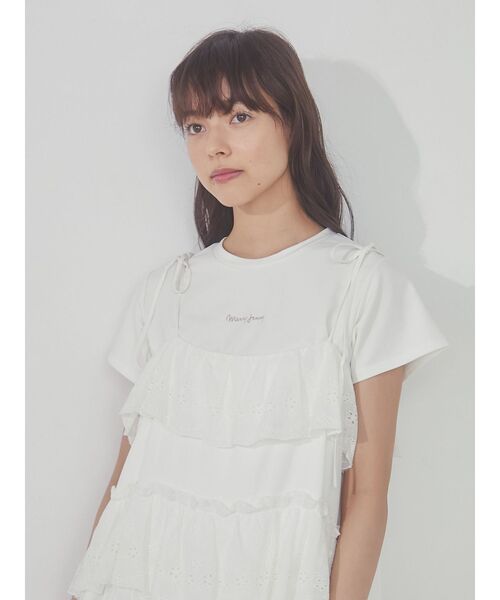 merry jenny（メリージェニー）の「merry jenny embroidery tee（Tシャツ/カットソー・レディース・オフホワイト/ピンク/グレー・FREE）」の14枚目の写真