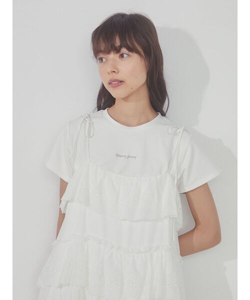 merry jenny（メリージェニー）の「merry jenny embroidery tee（Tシャツ/カットソー・レディース・オフホワイト/ピンク/グレー・FREE）」の15枚目の写真