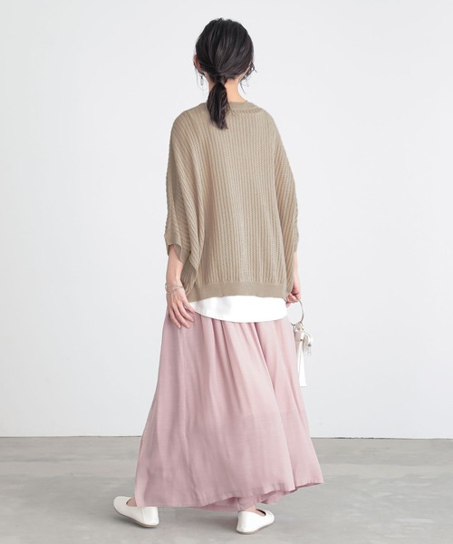 n'OrLABEL（ノアールレーベル）の「透かし編みニット×タンク2点セット（ニット/セーター・レディース・ベージュ/チャコール/グリーン・1/2）」の20枚目の写真