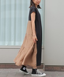 SALOON(サルーン)/ティアードTシャツワンピース【手洗い可】ロング丈