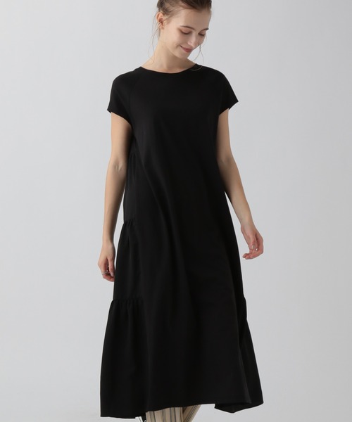 saloon（サルーン）の「SALOON(サルーン)/ティアードTシャツワンピース【手洗い可】ロング丈（ワンピース・レディース・ホワイト/ブラック/ベージュ/カーキ/ブルー/オレンジ・FREE）」の14枚目の写真