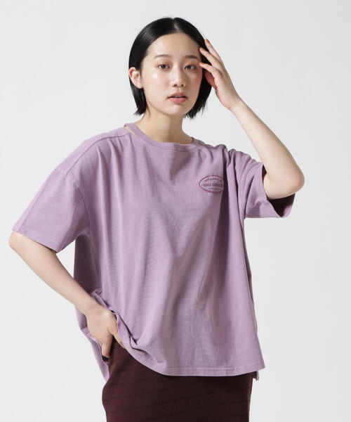 AVIREX（アヴィレックス）の「OPEN NECK T-SHIRT/ オープンネックTシャツ（Tシャツ/カットソー・レディース・ラベンダー/ブラック・F）」の20枚目の写真