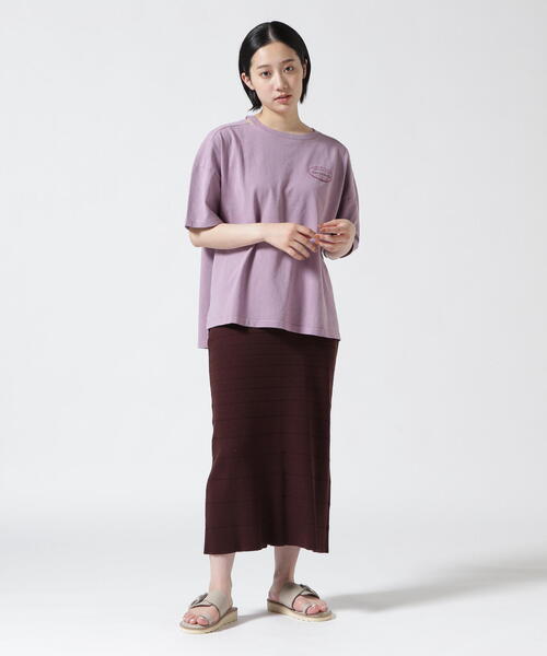 AVIREX（アヴィレックス）の「OPEN NECK T-SHIRT/ オープンネックTシャツ（Tシャツ/カットソー・レディース・ラベンダー/ブラック・F）」の21枚目の写真