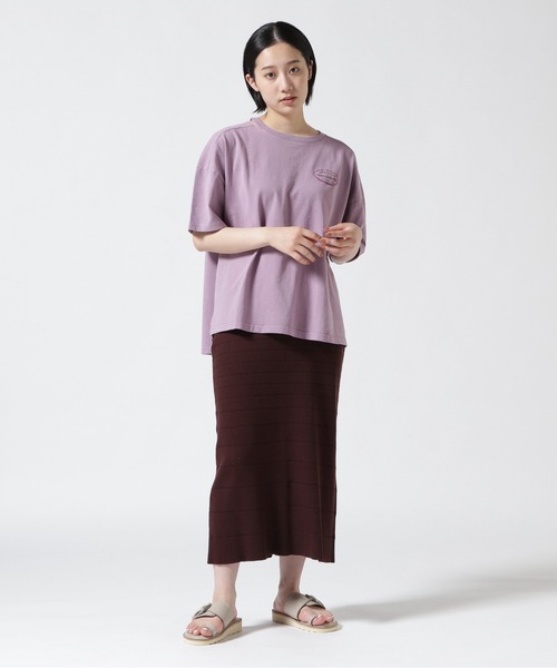 AVIREX（アヴィレックス）の「OPEN NECK T-SHIRT/ オープンネックTシャツ（Tシャツ/カットソー・レディース・ラベンダー/ブラック・F）」の3枚目の写真