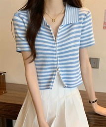 DIAVEL（ディアベル）の「ダブルジップアップカラー半袖カーディガン（カーディガン/ボレロ）」