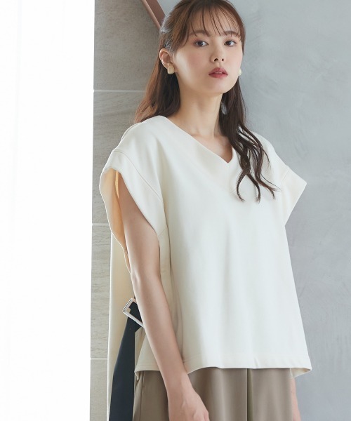 miclat（ミクラ）の「大きいサイズ　サイドベルトスウェットベスト　miclat（スウェット・レディース・クリーム/ネイビー・3L～4L/L～LL）」の20枚目の写真