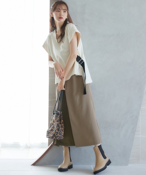 miclat（ミクラ）の「大きいサイズ　サイドベルトスウェットベスト　miclat（スウェット・レディース・クリーム/ネイビー・3L～4L/L～LL）」の7枚目の写真