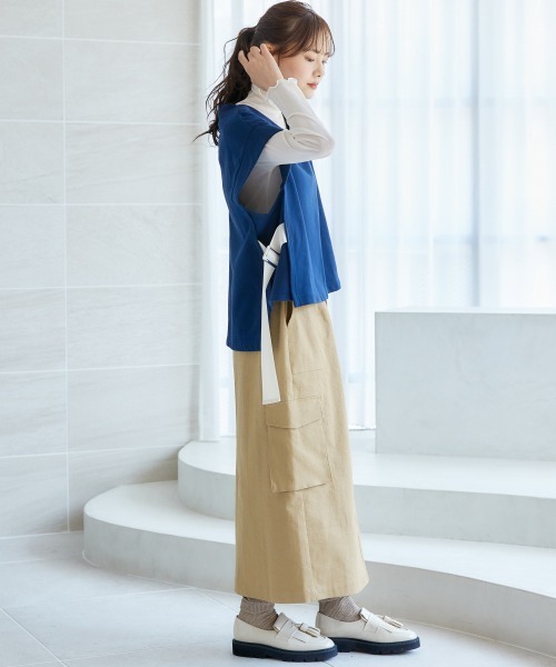 miclat（ミクラ）の「大きいサイズ　サイドベルトスウェットベスト　miclat（スウェット・レディース・クリーム/ネイビー・3L～4L/L～LL）」の18枚目の写真