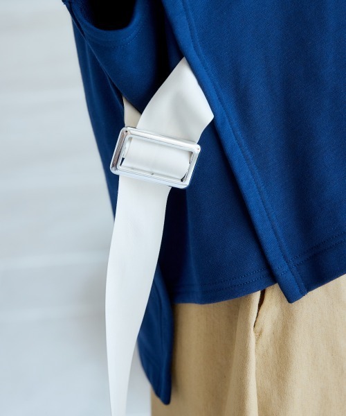 miclat（ミクラ）の「大きいサイズ　サイドベルトスウェットベスト　miclat（スウェット・レディース・クリーム/ネイビー・3L～4L/L～LL）」の3枚目の写真