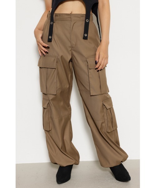 LAGUA GEM（ラグアジェム）の「SIDE POCKET DESIGN パンツ（カーゴパンツ・レディース・ベージュ/ブラウン/ブラック/杢グレー・X-SMALL/SMALL/MEDIUM）」の8枚目の写真