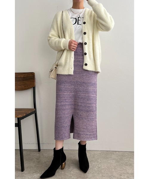 palm RICHE(ポームリシュ)の「マルチウェイ ラメニットタイトスカート(スカート・レディース・グレー/アイボリー/パープル・M)」の20枚目の写真