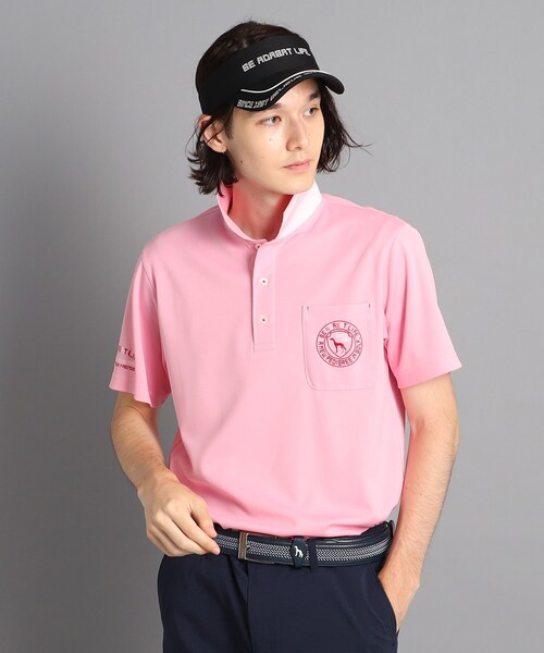 adabat（アダバット）の「◆【吸水速乾／UVカット】ポケットあり 衿裏デザイン 半袖ポロシャツ（ポロシャツ・メンズ・ライトブルー/ホワイト/ダークネイビー/ピンク系・52/50/48/46/54）」の4枚目の写真