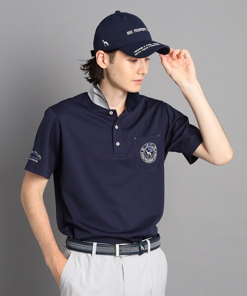 adabat（アダバット）の「◆【吸水速乾／UVカット】ポケットあり 衿裏デザイン 半袖ポロシャツ（ポロシャツ・メンズ・ライトブルー/ホワイト/ダークネイビー/ピンク系・52/50/48/46/54）」の3枚目の写真