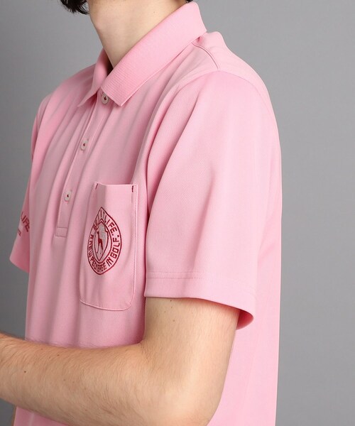 adabat（アダバット）の「◆【吸水速乾／UVカット】ポケットあり 衿裏デザイン 半袖ポロシャツ（ポロシャツ・メンズ・ライトブルー/ホワイト/ダークネイビー/ピンク系・52/50/48/46/54）」の5枚目の写真